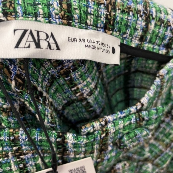 Zara Tweed High Waist Fringe Hem Button Dawn Flowy Midi skirt - Picture 5 of 12